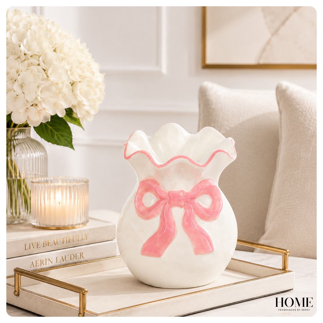 White & Pink Bow Wax/Oil Burner
