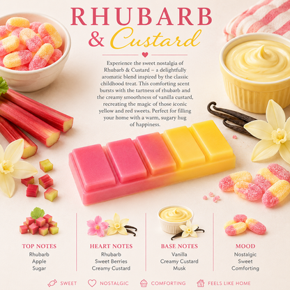 Rhubarb & Custard Wax Melt Snap Bar