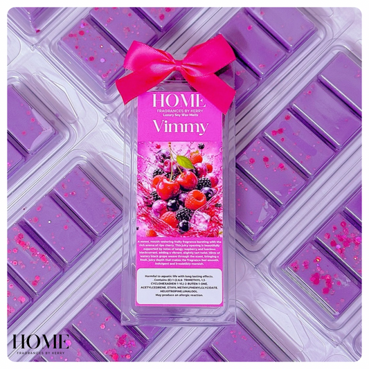 Purple wax melt mold with a pink bow and 'HOME' branding on a matching purple background.
